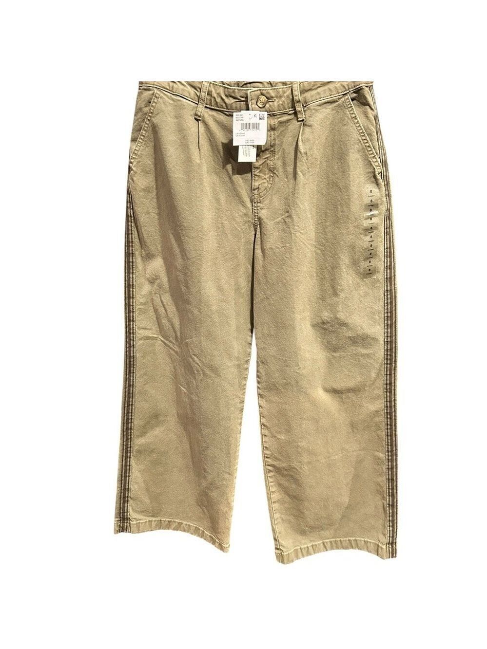 AMERICAN EAGLE Maddie Kensey Ziegler Wide Leg Baggie Pants Khaki Green Sz 8 NWT - Picture 2 of 9